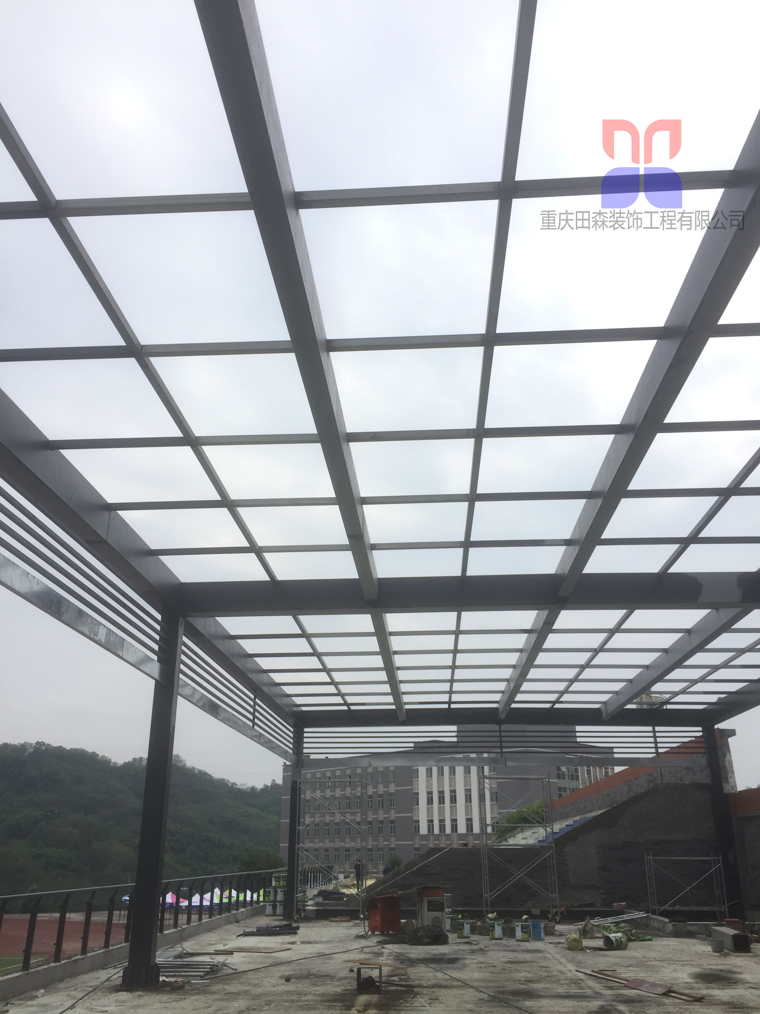 商务建筑学院看台阳光棚